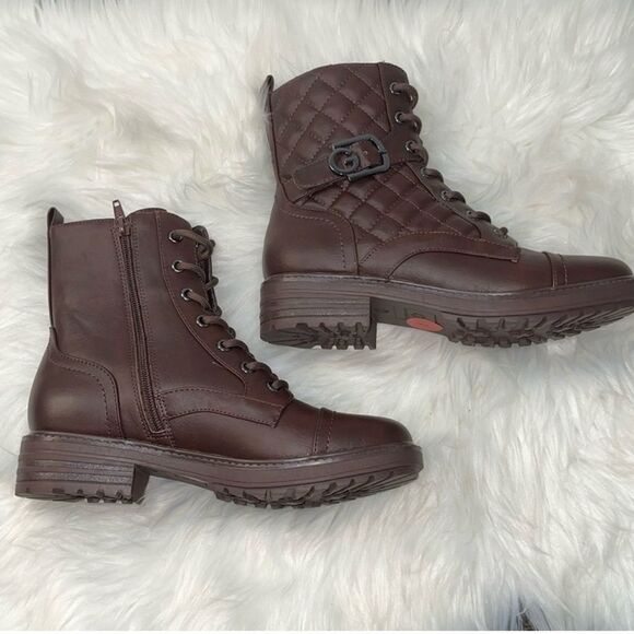 Guess GBC Los Angeles Women’s Ankle Combat Boots Lace Up Brown. Sz 7M. New - Picture 6 of 10